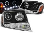 Paire de feux phares Jeep Grand Cherokee 99-05 Daylight LED noir