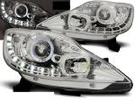 Paire de feux phares Peugeot 107 05-11 Angel Eyes LED chrome