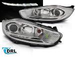 Paire de feux phares Ford Fiesta MK7 13-16 led DRL chrome