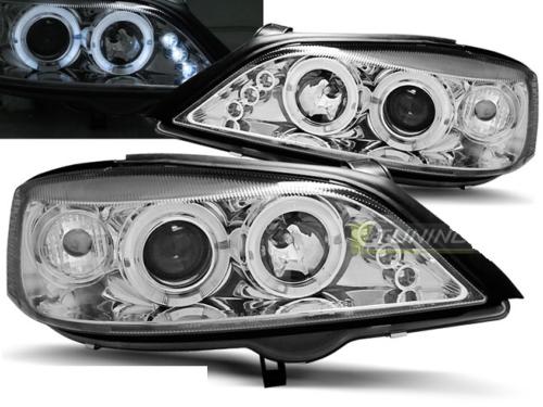 Paire de feux phares Opel Astra G 98-04 angel eyes chrome