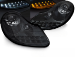 Paire de feux phares Porsche 911 type 996 de 1996 a 2004 Daylight LED Noir Mat