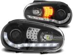 Paire de feux phares VW Golf 4 97-03 Daylight led noir cligno led