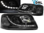 Paire de feux phares VW T5 03-09 Daylight DRL led noir
