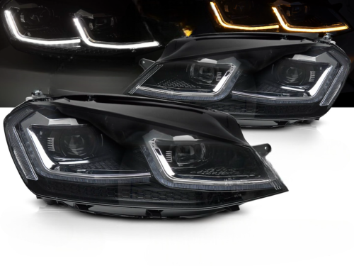 Paire de feux phares VW Golf 7 de 2013 a 2017 FULL LED DRL Dyn Silver