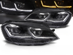 Paire de feux phares VW Golf 7 13-17 LED TRU DRL Dyn Noir Silver