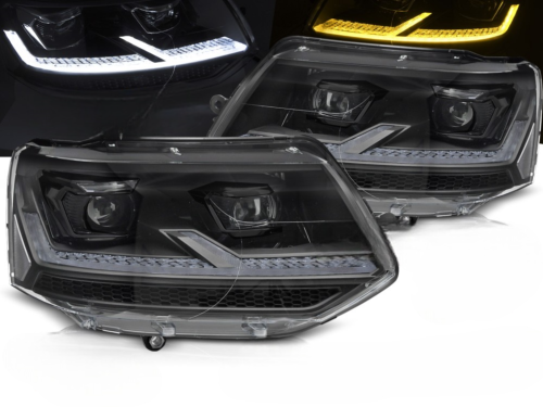 Paire de feux phares VW T5.1 de 2010 a 2015 FULL LED TRU DRL DYN Noir