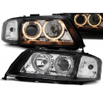 Paire de feux phares Audi A6 C5 de 1997 a 1999 angel eyes noir