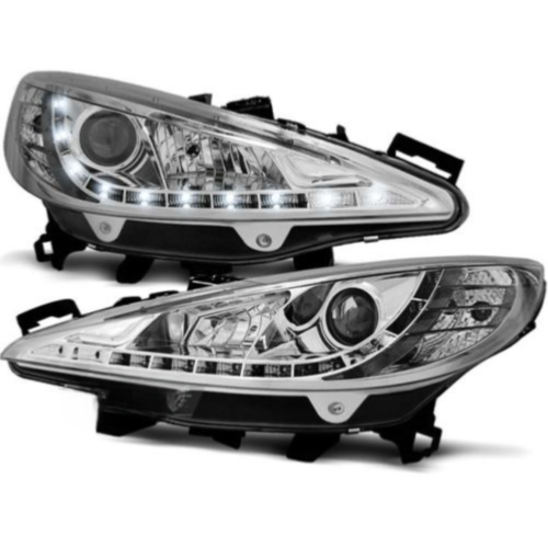 Paire de feux phares Peugeot 207 06-12 Daylight led chrome