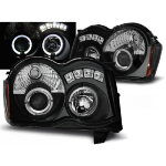 Paire de feux phares Jeep Grand Cherokee de 2008 a 2010 angel eyes noir