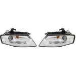 Paire Feux Phares avant Audi A4 B8 2007 a 2011 Chrome Halogene