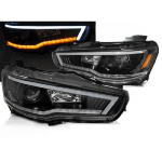 Paire de feux phares Mitsubishi Lancer 8 08-16 LED LTI cligno dyn -Noir