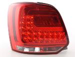 Paire feux arrire VW Polo 6R 2009 a 2013 Rouge Chrome Led