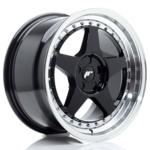 Jante JR Wheels JR6 17x9 ET20-35 - 5 trous sur mesures - Gloss black Machined lip