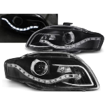 Paire de feux phares Audi A4 B7 de 2004 a 2008 Daylight DRL led noir
