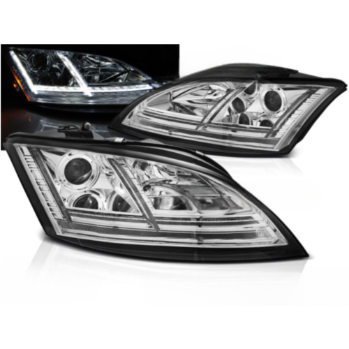 Paire de feux phares Audi TT 8J de 2006 a 2010 Daylight led chrome Halogène Dyn