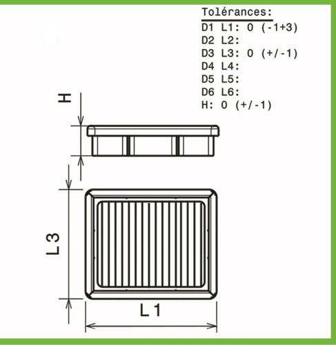 Filtre a air Green pour Citroen C3 Picasso de 09-17 1.6L HDI-90cv