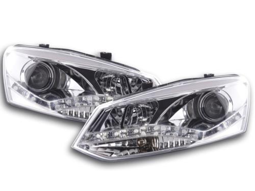 Paire de feux phares Daylight led VW Polo 6R de 10-14 chrome