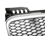 Grille de calandre pour Audi A4 B7 de 11/2004 a 03/2008 look Sport Argent et noir