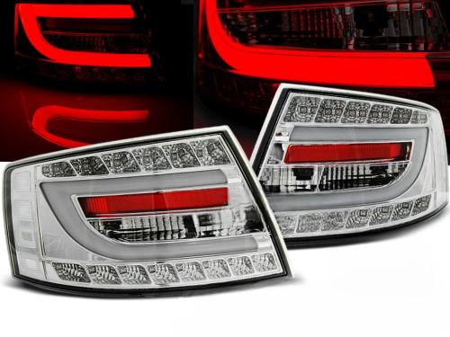 Paire de feux arriere Audi A6 C6 berline de 04/2004 a 2008 LED BAR chrome