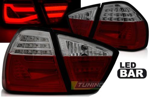 Paire feux arriere BMW serie 3 E90 Berline 05-08 LED BAR rouge fume