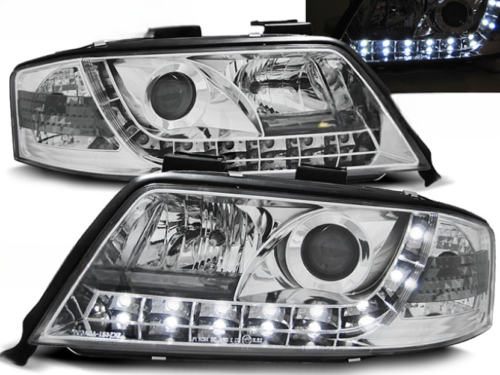 Paire de feux phares Audi A6 C5 de 2001 a 2004 Daylight led chrome