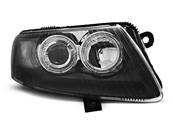 Paire de feux phares avant Audi A6 C6 04-08 angel eyes noir