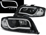 Paire de feux phares Audi A6 C5 de 1997 a 2001 Tube Light led LTI noir