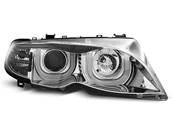 Paire de phares BMW serie 3 E46 Berline de 2001 a 2005 angel eyes 3D chrome