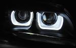 Paire de feux phares BMW X1 E84 de 2012 a 2014 Xenon U-Led DRL noir