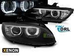 Paire de feux phares BMW serie 3 E92 / E93 06-10 angel eyes LED 3D DRL noir