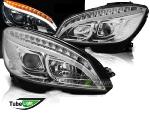 Paire de feux phares avant pour Mercedes W204 07-10 LED LTI Chrome