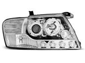 Paire de feux phares Mitsubishi Pajero 01-06 Angel eyes LED chrome