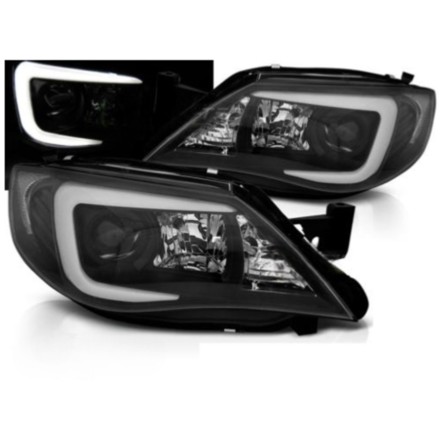 Paire Feux Phares Subaru Impreza GH 2007 a 2012 LED LTI noir