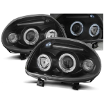 Paire de feux phares Renault Clio 2 98-01 angel eyes noir
