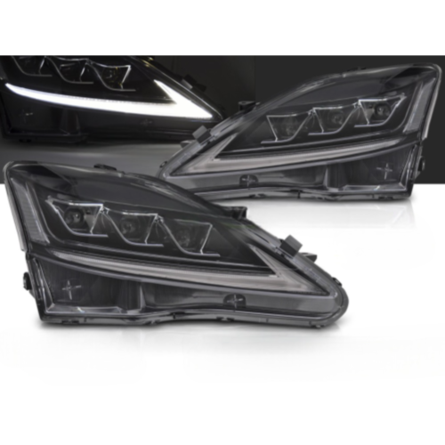 Paire de feux phares Lexus IS de 2006 a 2013 FULL LED DRL DYN Noir