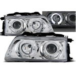 Paire de feux phares Honda CRX 90-92 angel eyes chrome