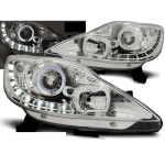 Paire de feux phares Peugeot 107 05-11 Angel Eyes LED chrome
