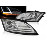 Paire feux phares Audi TT 8J de 2010 a 2014 Daylight led DRL chrome Xenon AFS