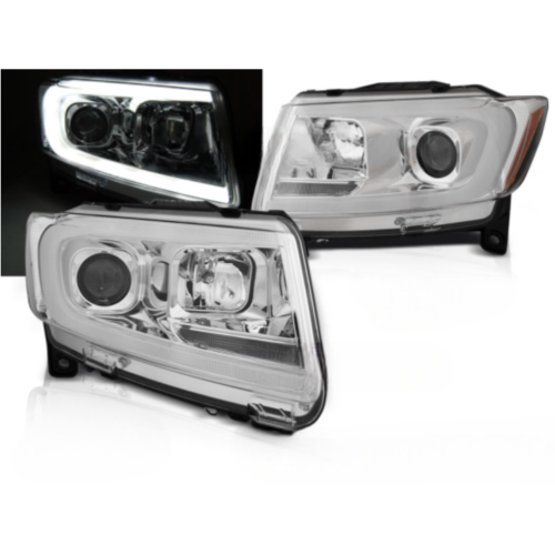 Paire de feux phares Jeep Grand Cherokee de 2011 a 2013 LED LTI chrome