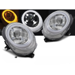 Paire de feux phares Mini Cooper F55-F56-F57 de 2014 a 2017 - FULL LED DRL Chrome