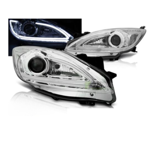 Paire de feux phares Mazda 3 09-13 Daylight LED LTI chrome