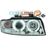 Paire Phares avant Angel Eyes CCFL Audi A4 8E 2000 a 2004 Chrome