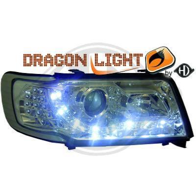 Paire de Phares Daylight Audi 100 de 1990 a 1994 Chrome Led