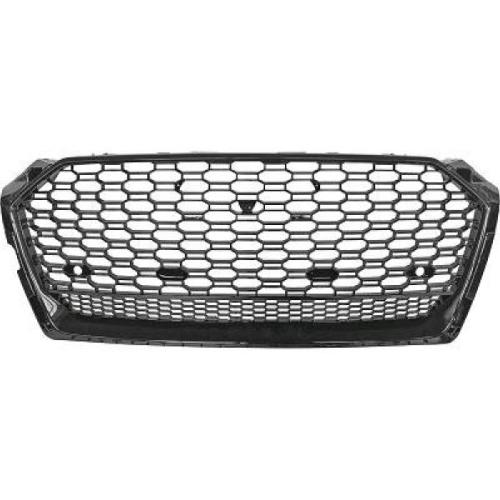 Grille Calandre en ABS Audi A5 B9 2016 a 2019 Look Sport Noir Brillant PDC