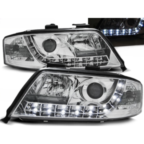 Paire de feux phares Audi A6 C5 de 1997 a 2001 Daylight led chrome