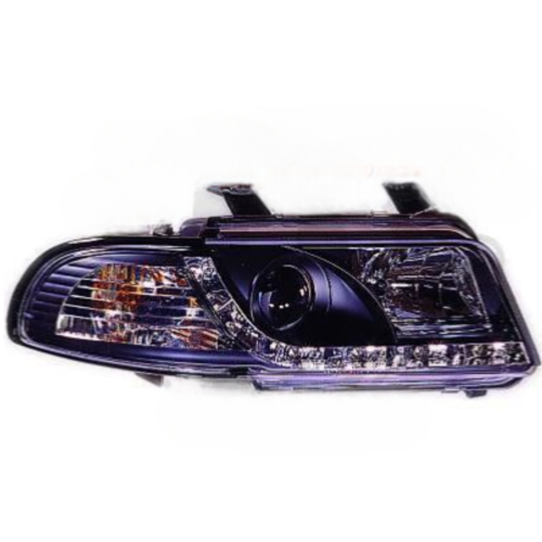Paire Phares avant Daylight DRL Led Audi A4 B5 Berline 1999 a 2001 Noir
