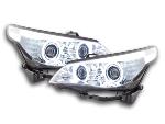 Paire de feux phares Xenon Angel Eyes Led BMW Serie 5 E60/E61 de 05 a 08 Chrome