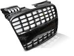 Calandre pour Audi A4 B7 de 2004 a 2008 Look Sport noir Brillant
