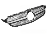 Grille calandre Mercedes classe C W205 de 2014 a 2021 Look GT Noir Silver