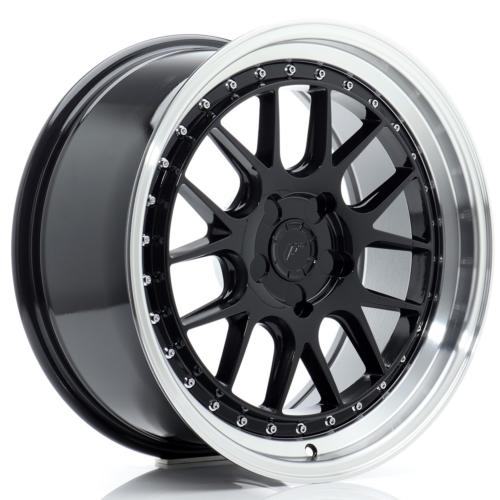 Jante JR Wheels JR40 18x8.5 ET15-35 Blank Glossy Black w/Machined Lip